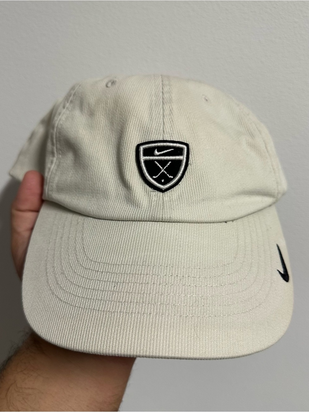 Nike Golf 00s Cream Swoosh Strapback Hat